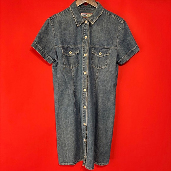 Old Navy Dresses & Skirts - Old Navy Denim Jean Dress Short Sleeve‎ Button Down Womens Casual